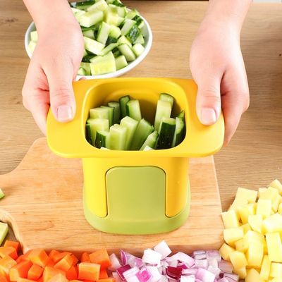 2 in 1 Gemüseschneider Zersplitterung Handschneider Press Knoblauch usw. Edelstahl