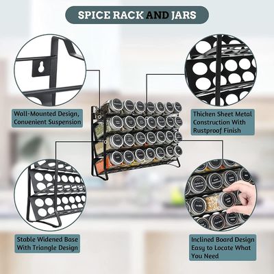 4 Schichten Draht-Eisen-Gitter Gewürz-Glas-Rack für die Küche Organisation Rack Größe 30*9.8*23.3cm