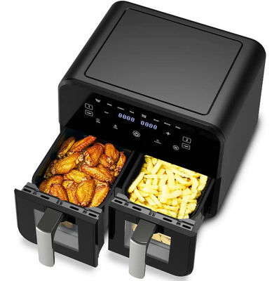 9L Touchscreen Doppelluftbrenner Elektrischer Tiefbrenner Smart Rack ohne Öl