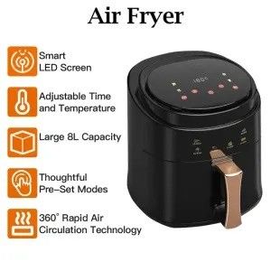 8L 1400W Smart-Touch-Screen eigene Ölfreie Elektrische Tiefbrenner Heißluftbrenner geeignet