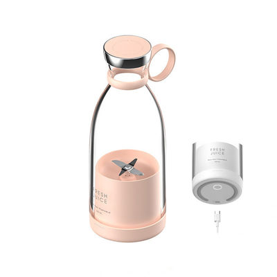Portabler Wiederaufladbarer USB-Blender Saftsauger 350 ml 4 Klingen Pink Mini Electric für Reisen