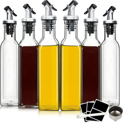 Quadrat Calcium Na Glas Essig Olivenöl Dispenser Flasche mit Düse Die ultimative Küche unerlässlich