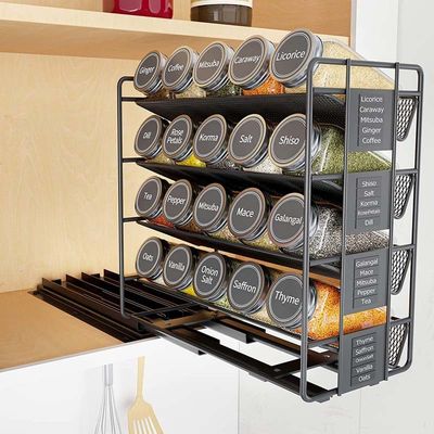 Praktische 4-Schicht-Pull-Out-Gewürz-Organisator für Schränke und Küchenorganisation
