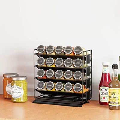 Praktische 4-Schicht-Pull-Out-Gewürz-Organisator für Schränke und Küchenorganisation