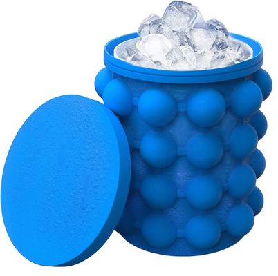 267 Gramm tragbare Silikonhalbrunde Raum sparende Eisbehälter mit Deckel Blau/Rot/Gelb