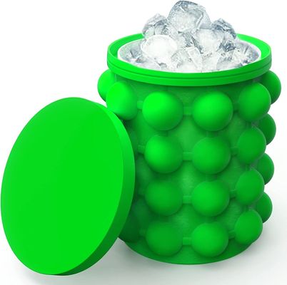 267 Gramm tragbare Silikonhalbrunde Raum sparende Eisbehälter mit Deckel Blau/Rot/Gelb