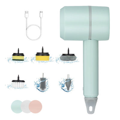 Elektrische Waschbeckenbürste 6 in 1 Handheld Badewannebürste für Badezimmer und Küche Reinigung
