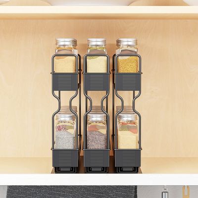 Customized Logo Küche Gewürz Flasche Gläser 2 Schichten Schieberegler für das Heim Schrank