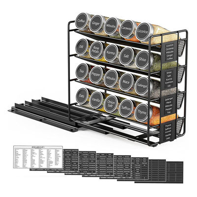 25.6*13*26cm schwarze Küchenschleifbahn Gewürzregal mehrschichtiger Lagerausrüstung Eisenorganisator