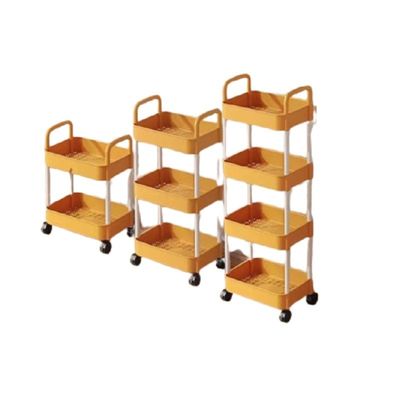 Funktionales Design Zwei-Ebenen-Lagerregal mit Rädern für Küche Bad und Schlafzimmer