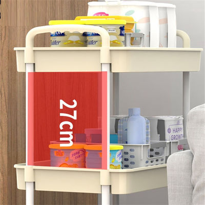 Funktionales Design Zwei-Ebenen-Lagerregal mit Rädern für Küche Bad und Schlafzimmer