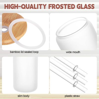 Natürliche, gesunde 16oz Eisbierglas mit Bambusdeckel und Stroh Das ultimative Bargeschenk
