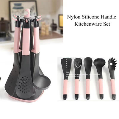 Einfacher Zugriff auf Geschirr mit 6-teiligem Nylon-Set und drehbarem Lagertisch