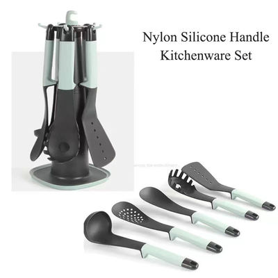 Einfacher Zugriff auf Geschirr mit 6-teiligem Nylon-Set und drehbarem Lagertisch