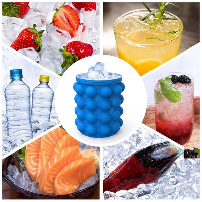 Benutzerdefiniertes Logo Portable Halbrunder Eischips Eisbehälter mit Deckel Pub Gelegenheit Blau und Rot