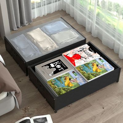 Unter der Bettwäsche/Spielzeug-Lagerbox mit Katze und Abdeckung Die ultimative Platzersparnis