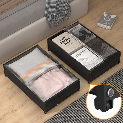 Unter der Bettwäsche/Spielzeug-Lagerbox mit Katze und Abdeckung Die ultimative Platzersparnis