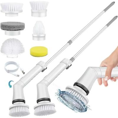 Weißes Elektro-Plastik-Reinigungsbürsten-Set Top-Verkauf Spin-Scrubber für die Tiefenreinigung