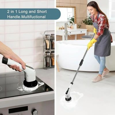 Weißes Elektro-Plastik-Reinigungsbürsten-Set Top-Verkauf Spin-Scrubber für die Tiefenreinigung