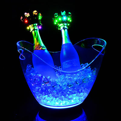 Ovale Form LED Luxus-Blitzwein Wodka Whiskey Champagner Eimer für KTV Bar Party