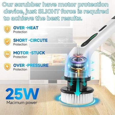 Weißes Elektro-Plastik-Reinigungsbürsten-Set Top-Verkauf Spin-Scrubber für die Tiefenreinigung