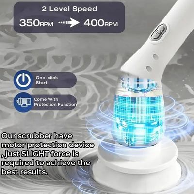 Weißes Elektro-Plastik-Reinigungsbürsten-Set Top-Verkauf Spin-Scrubber für die Tiefenreinigung