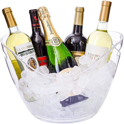 8L LED Acryl Plastik Eisbehälter Moderner Design Stil für Party Bar Eimer Zangen Typ