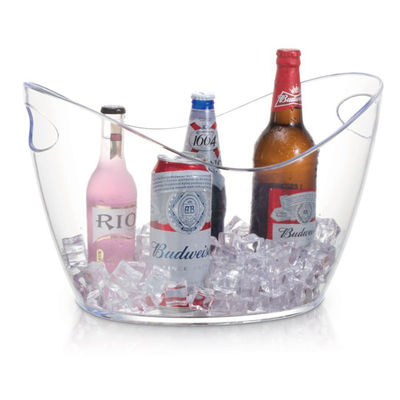 8L LED Acryl Plastik Eisbehälter Moderner Design Stil für Party Bar Eimer Zangen Typ