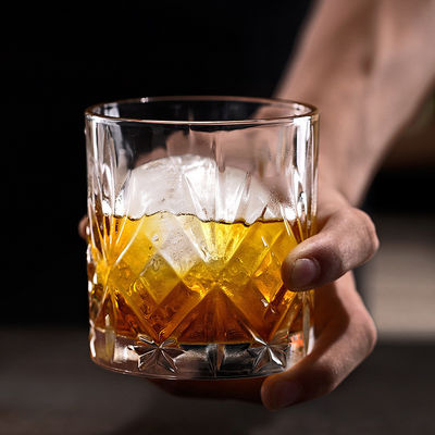 340 ml Luxus-Clear-Rock-Design-Glas-Gravur-Kristall Luxus-Whiski-Biergläser-Tasse
