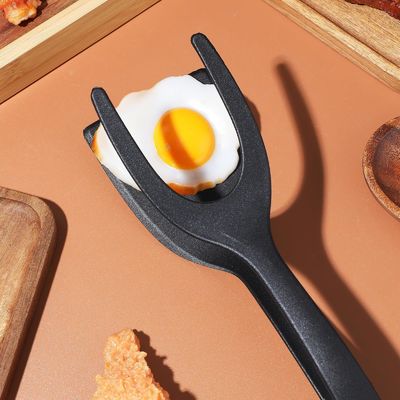 2 in 1 Spatula Tong für Kochwerkzeug Schwarze Ei Flipper Tong Pfannkuchen Fisch Toast