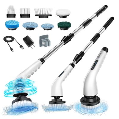 9 Austauschbare Bürstenköpfe Elektrische Spin-Scrubber mit verstellbarem abnehmbaren Griff