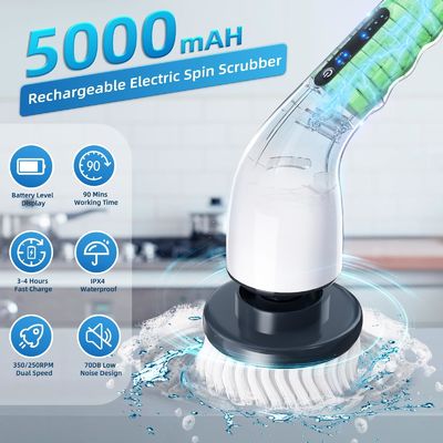 9 Austauschbare Bürstenköpfe Elektrische Spin-Scrubber mit verstellbarem abnehmbaren Griff
