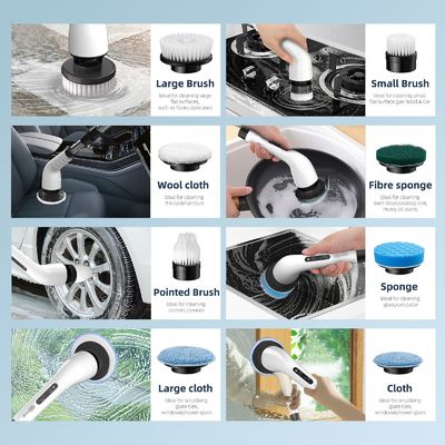 9 Austauschbare Bürstenköpfe Elektrische Spin-Scrubber mit verstellbarem abnehmbaren Griff