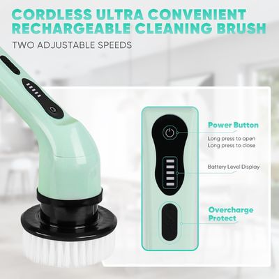 9 Austauschbare Bürstenköpfe Elektrische Spin-Scrubber mit verstellbarem abnehmbaren Griff