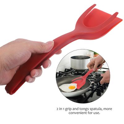 Obst- und Gemüsewerkzeuge Typ 2 in 1 Spatula Tong PPA-Material Grip und Flip-Ei-Clip