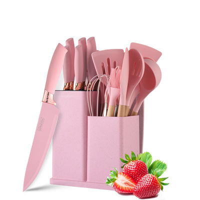 19 Stück Holzgriffe Silicone Küchengerät Set für Kochgeräte und ausgestattetes Restaurant