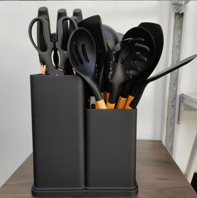 19 Stück Holzgriffe Silicone Küchengerät Set für Kochgeräte und ausgestattetes Restaurant