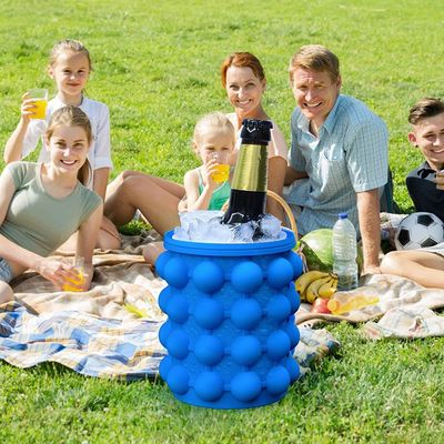 40 Würfel Silikon-Eismaschine für runden Eis Eimer PP Becher und Trichter Blau/Grün/Gelb
