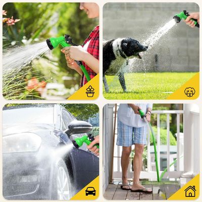 25-250ft hoher Druck Schwerlast Gartenwasserschlauch Sprühdüse mit erweiterbarem Schlauch