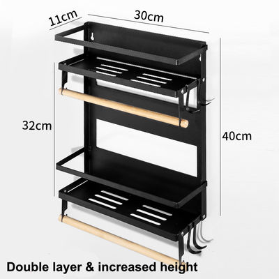 4 Stufe Magnetischer Kühlschrank-Organisator für Küchenpapiertücherhalter 5 Haken und 2,6 kg Kapazität