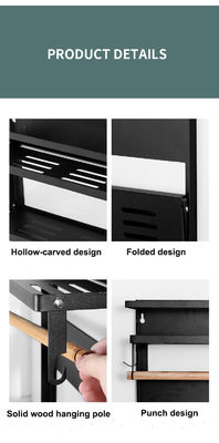 4 Stufe Magnetischer Kühlschrank-Organisator für Küchenpapiertücherhalter 5 Haken und 2,6 kg Kapazität