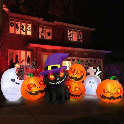 Kunststoff Halloween aufblasbare Kürbis Grabstein Kürbisse mit LEDs perfekt für Halloween