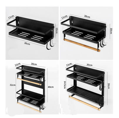 4 Stufe Magnetischer Kühlschrank-Organisator für Küchenpapiertücherhalter 5 Haken und 2,6 kg Kapazität