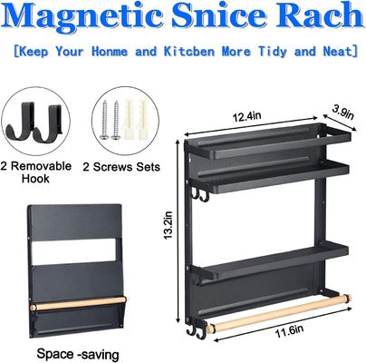 Aufbewahrungsregalen Metall-Kühlschrank Regal Magnetische Gewürzregal Organisator für Kühlschrank