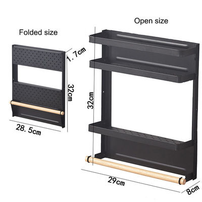 Aufbewahrungsregalen Metall-Kühlschrank Regal Magnetische Gewürzregal Organisator für Kühlschrank