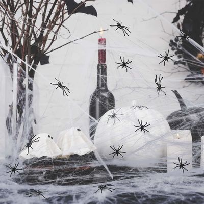 Polyester Spinnwebe Baumwollfaden Geisterhausdekoration für Halloween-Party-Requisiten