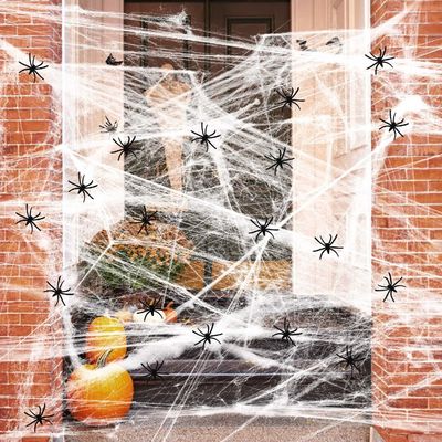 Anpassbare Streck-Halloween-Spinnenweb-Szene-Requisiten für Spukhaus