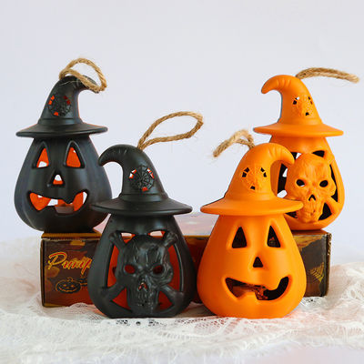 Halloween Dekorationen LED Kürbiskerzenhalter Nachtlichter Kerzenleuchten Ornamente 8*12cm