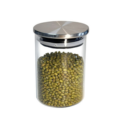 Glasgefäß mit Edelstahldeckel zum Aufbewahren von Trockenfrüchten, Snacks und mehr in der Küche