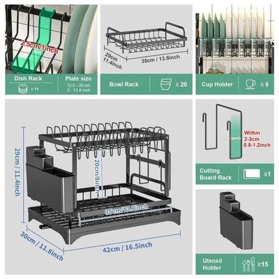 85*32*15cm Metallgeschirrenträger-Organisator für nachhaltiges und hygienisches Tellertrocknen
